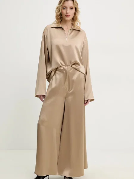 Nanushka bluzka MENCIA gładka beżowy