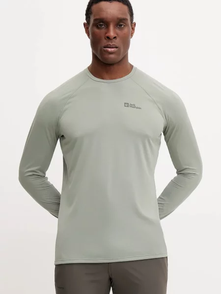 Sportovní tričko s dlouhým rukávem Jack Wolfskin Prelight Swift hladký zelená