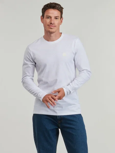 Tricou cu mânecă lungă Boss alb
