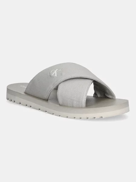 Чехли Calvin Klein Jeans CROSS SANDAL CRXS TX мъжки сиво