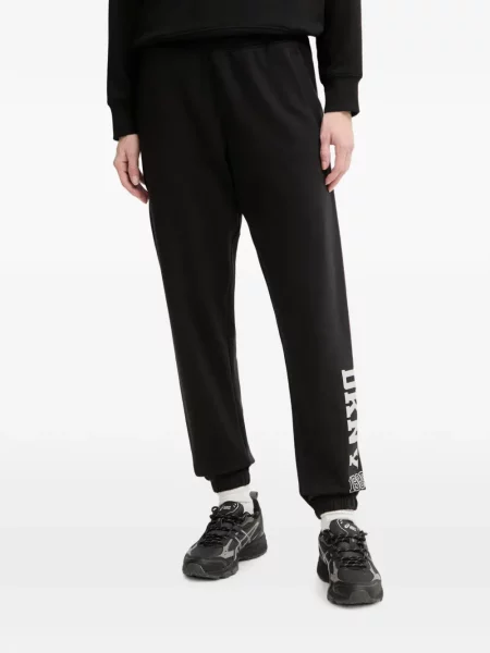 Pantaloni Dkny cu imagine alergare negru