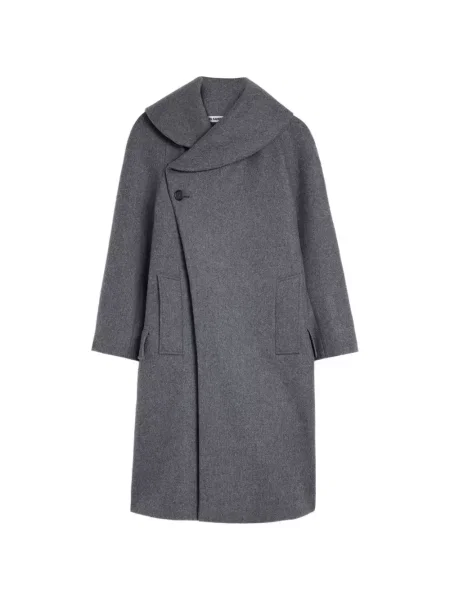 Palton Jil Sander de lână gri