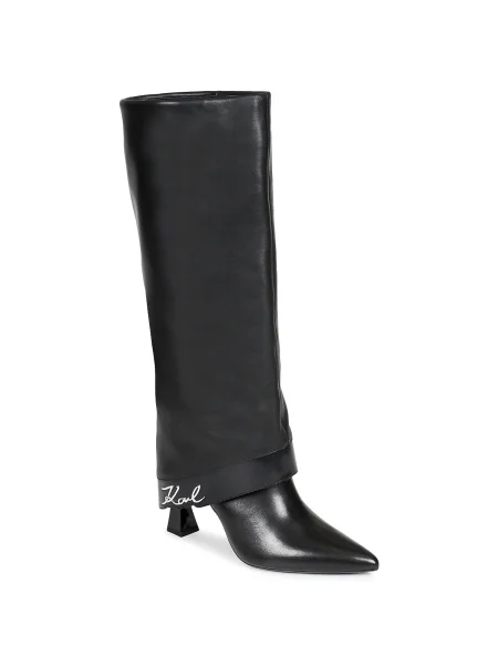 Karl Lagerfeld ghete de piele DEBUTANTE cu cui negru