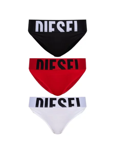 Chiloți briefs Diesel cu autograf alb
