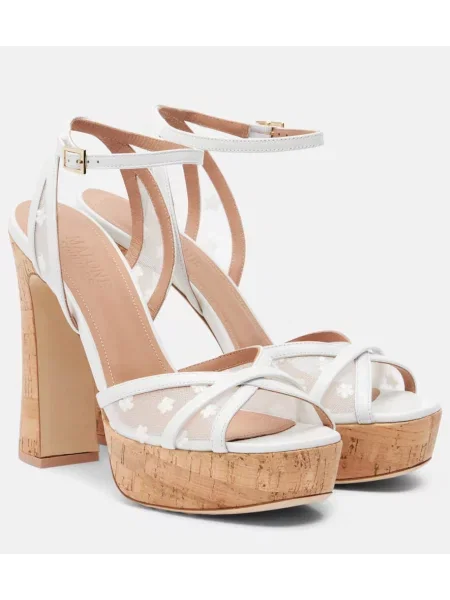 Sandale Malone Souliers din piele cu platformă alb
