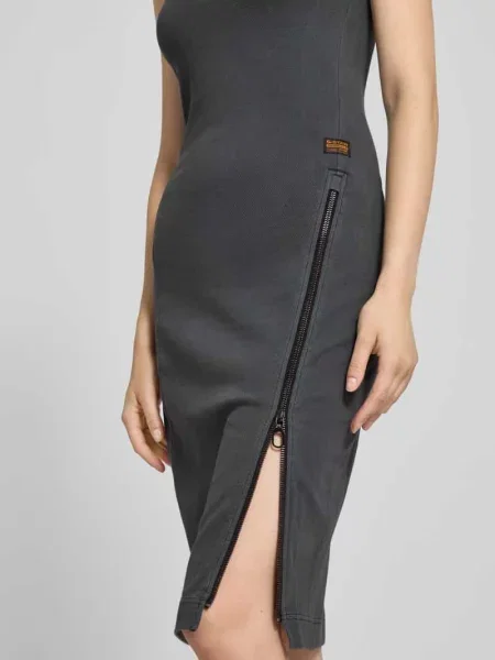 G-Star sukienka midi dopasowana szary