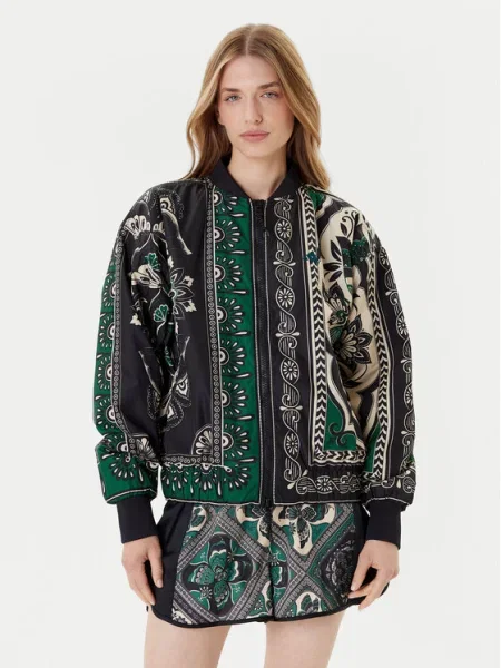 Adidas Преходно яке FARM Varsity Цветен Oversize черно