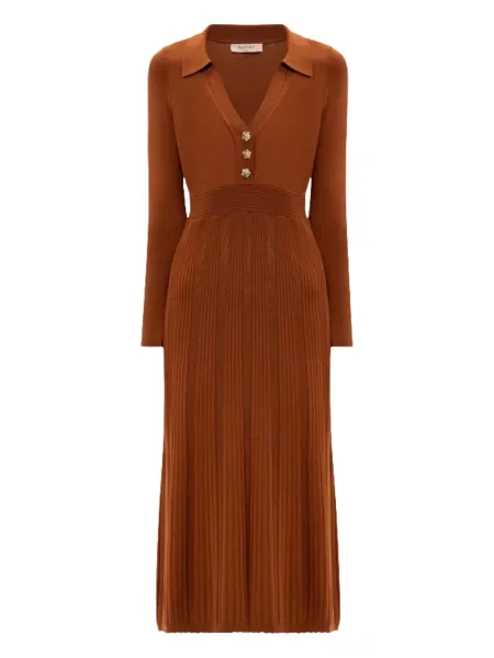 Rochie midi Twinset până la genunchi de costum maro