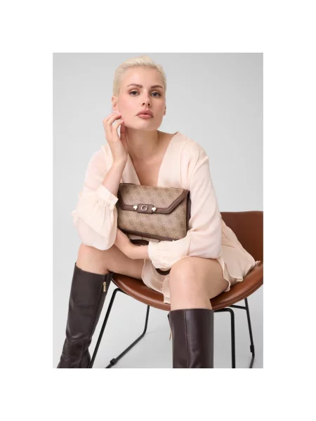 Guess torebka crossbody z imitacji skóry LINDSEY beżowa
