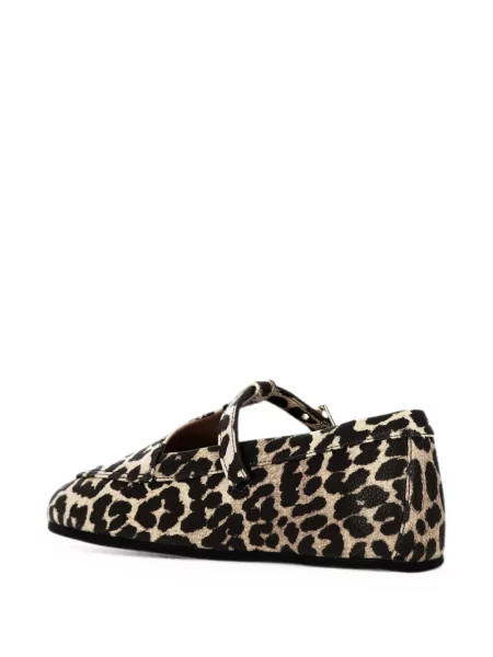 Balerini Ganni cu imagine cu model leopard cu cataramă