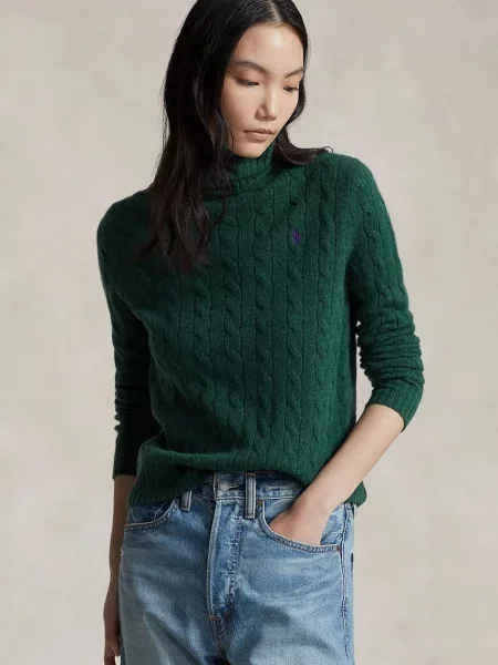 Golf o kroju slim fit z wyhaftowanym logo Polo Ralph Lauren zielony