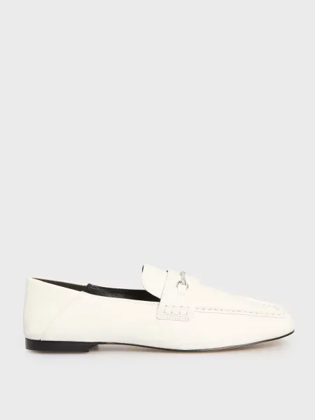 Шкіряні лофери Michael Kors без підборів білі