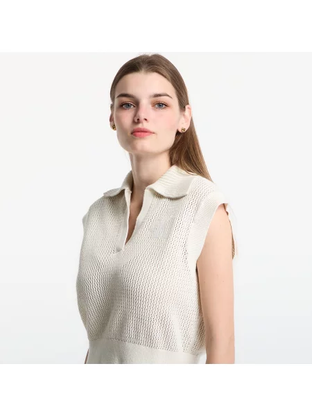 Елек Calvin Klein Jeans Crochet Cropped Vest Tofu M