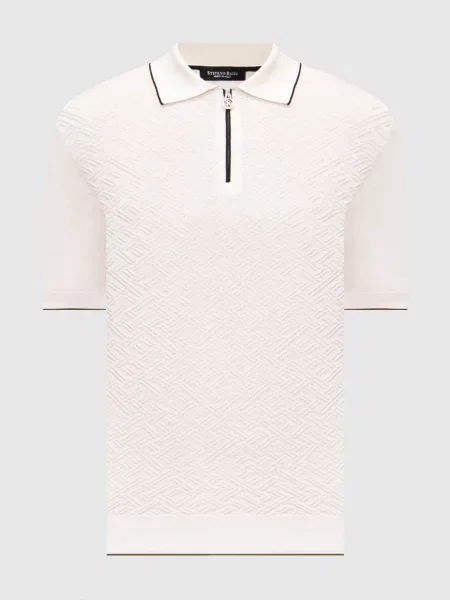 Шелковое поло Stefano Ricci белое