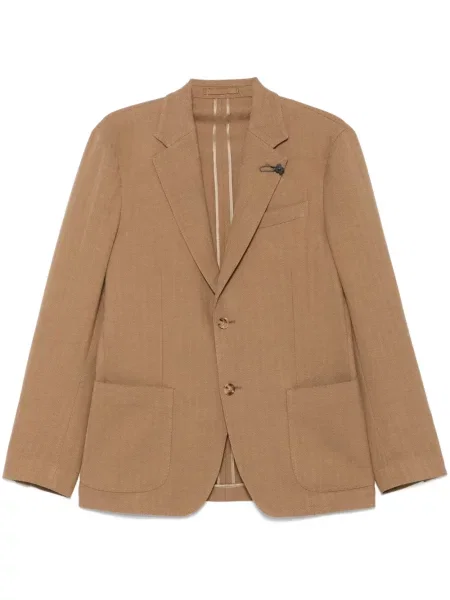 Sacou Lardini cu model herringbone maro