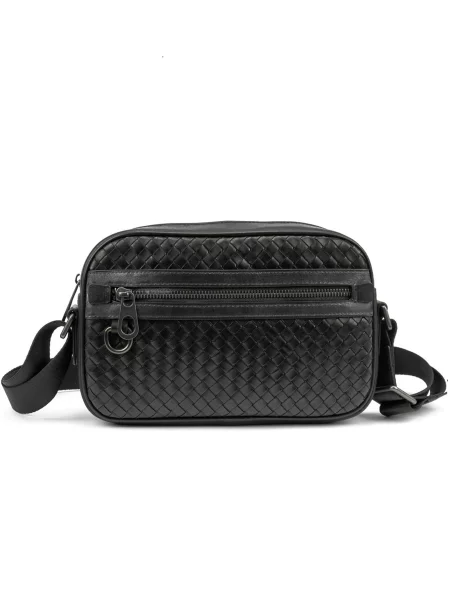 Кожаная сумка через плечо Royalbag черная