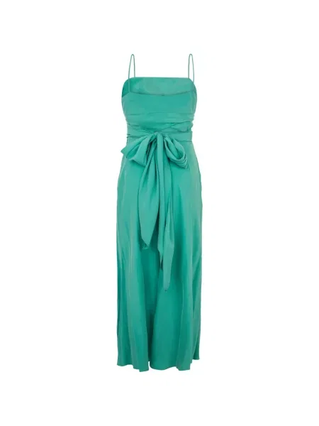 Rochie midi Alberta Ferretti de mătase verde