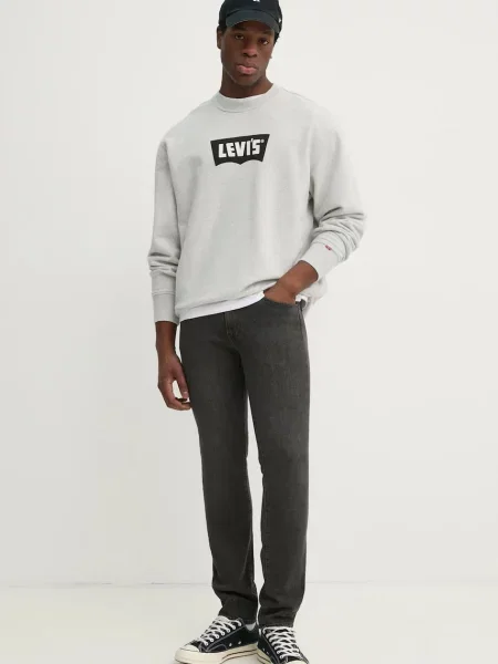 Kavbojke z mešanico lanu Levi's SLIM siva