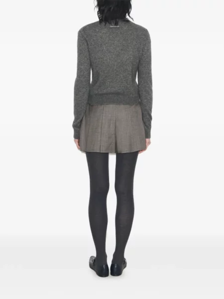 Pantaloni scurți Tory Burch de lână gri