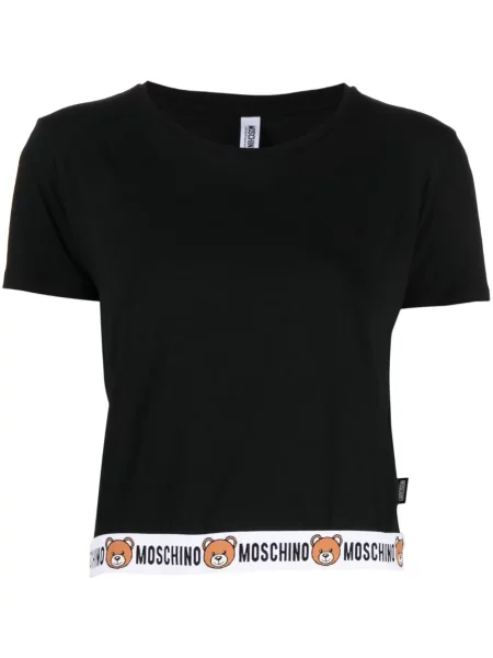 Μικρός μπλούζα Moschino με αυτόγραφο μαύρο