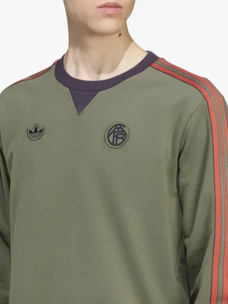 Semišové kalhoty Adidas s kapucí s kulatým výstřihem zelené