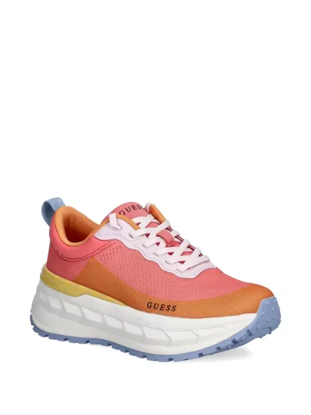 Sneakers Guess με κορδόνια με δαντέλα ροζ