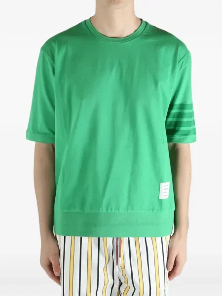 Tricou Thom Browne cu dungi verde