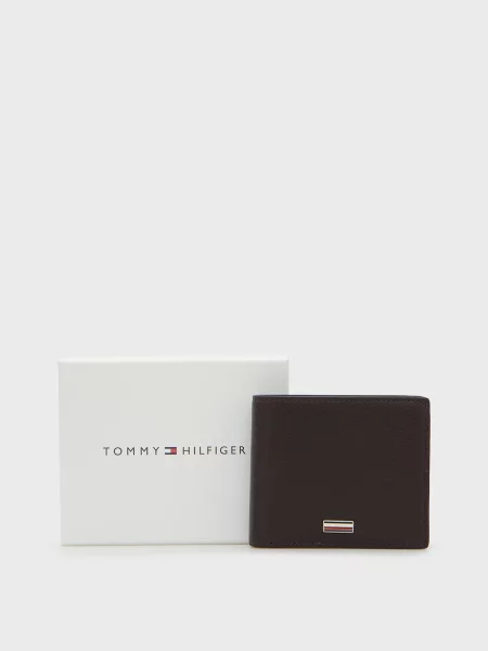 Шкіряний гаманець Tommy Hilfiger коричневий