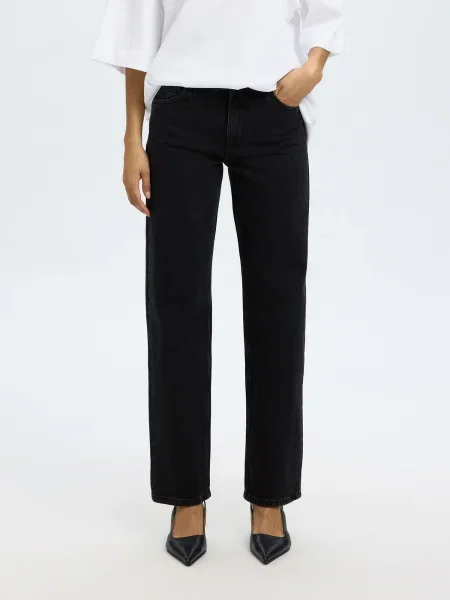 SELECTED Jeans SLFBEA-KORI denim negru