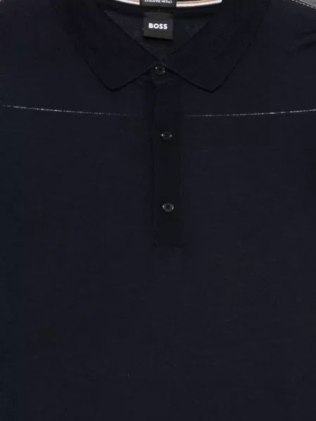 Gulerat lung tricou polo Boss albastru