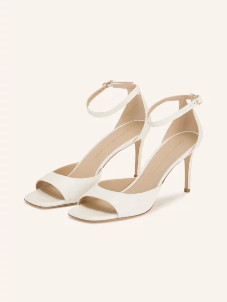 Stuart Weitzman Sandały Nudistia beige białe