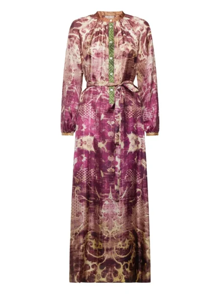 Sukienka maxi Pierre Louis Mascia z nadrukiem w abstrakcyjne wzory garniturowa różowa