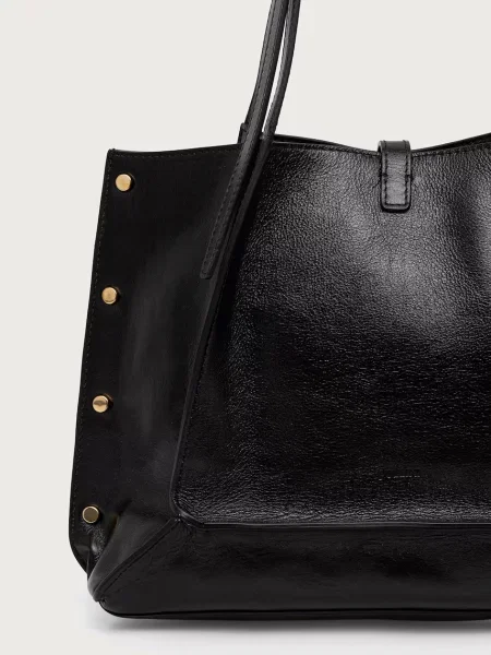 Pollini чанта дамска от кожа черно