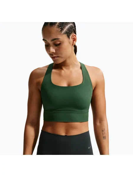 Tréninková podprsenka Nike Zenvy Light Support Longline fir/white bílá