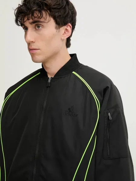 Куртка-бомбер adidas Originals Teamgeist демісезонна oversize чорний