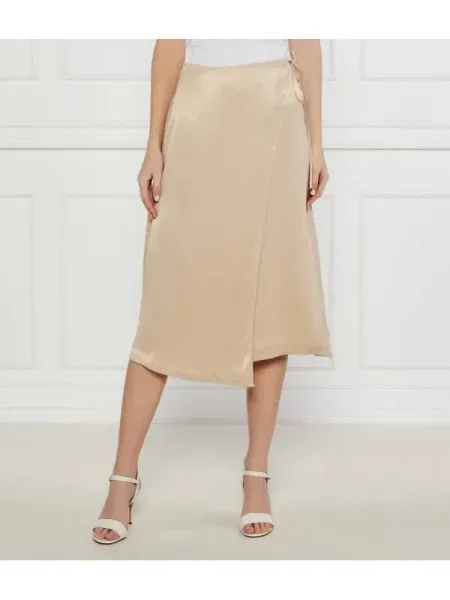 BOSS BLACK De satin fustă Vamarni negru