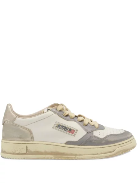 Sneakerși Autry cu șireturi din piele alb
