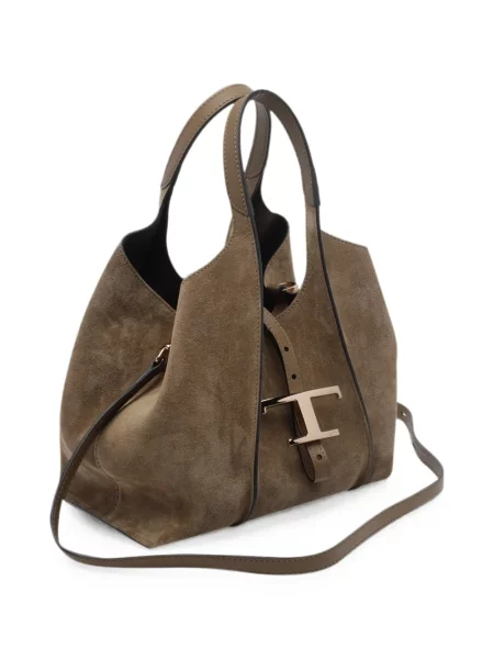 Geantă shopper Tod's din piele de căprioară maro