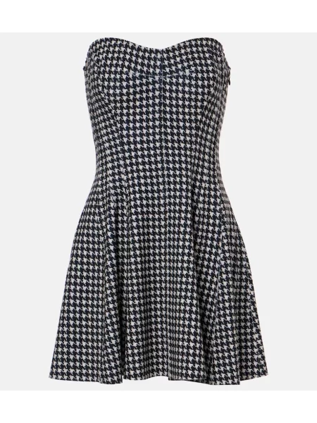 Sukienka Norma Kamali w pepitkę bez ramiączek czarna