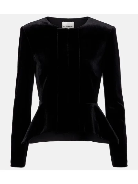 Geacă Roland Mouret de catifea negru