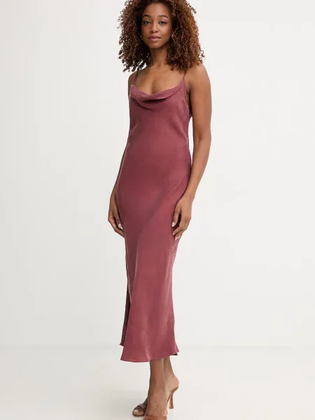 Guess білизняна сукня з віскозою AKILINA