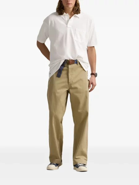 Pletene sportske kratke hlače Polo Ralph Lauren s printom bijela