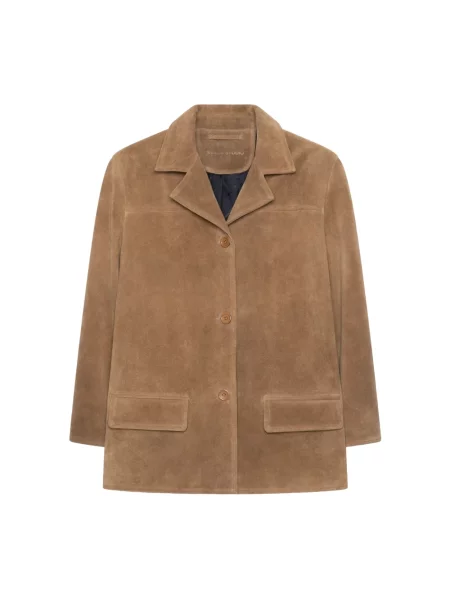Kurtka skórzana Stand Studio brązowa