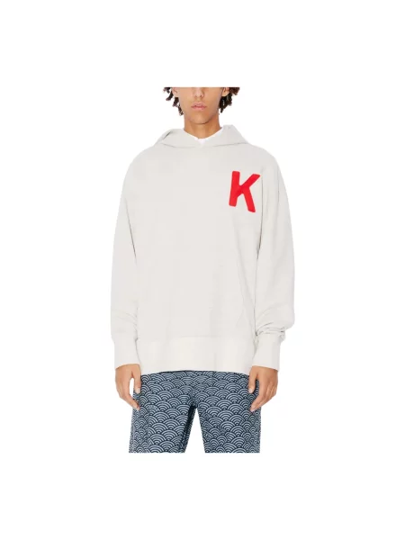 Bluza z kapturem Kenzo w tygrysie prążki szara
