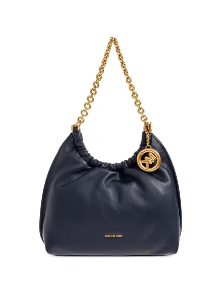 Кожена чантичка Michael Michael Kors синьо