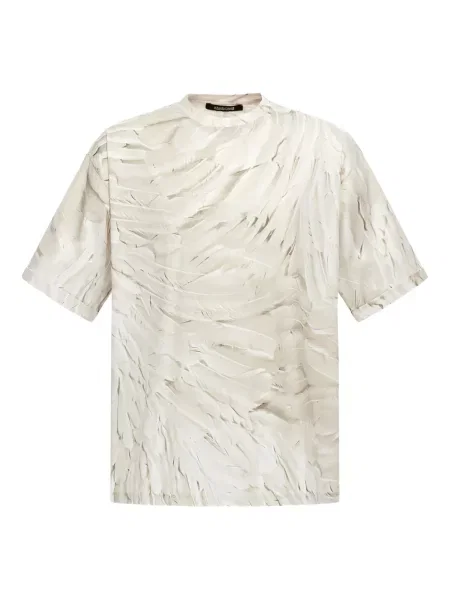 Tricou Roberto Cavalli cu pene alb