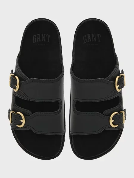 Кожаные шлепанцы Gant черные