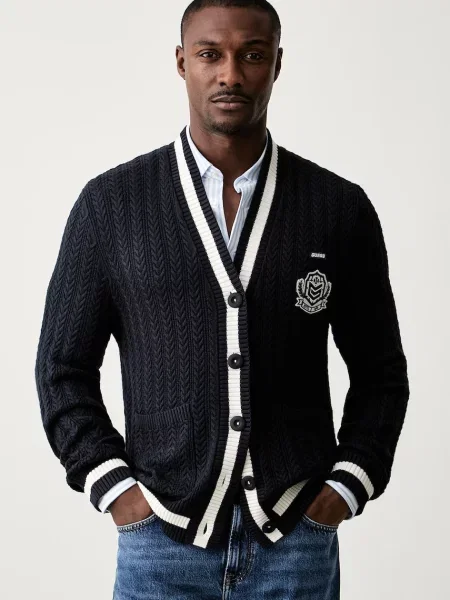 Guess cardigan pentru bărbați cu vâscoză ROBERT
