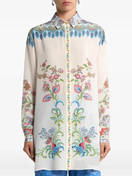 Cămașă Etro de mătase cu model floral cu imagine