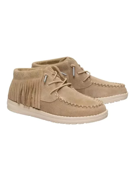 HeyDude Mokasyny Wendy Mid Fringe Cowgirl Suede brązowe